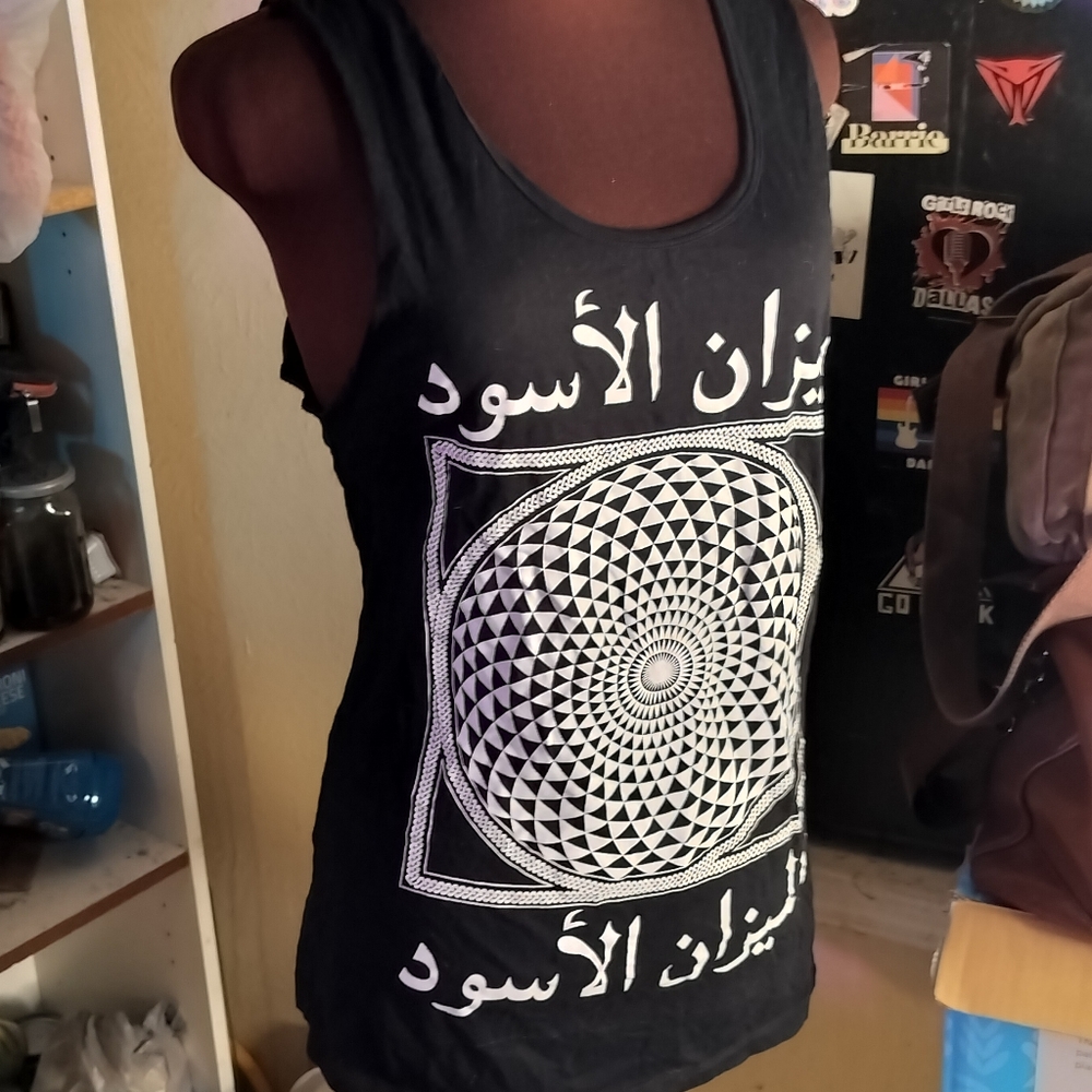NWOT Black Scale BLVCK SCVLE Arabic And Geometric Pattern Tank